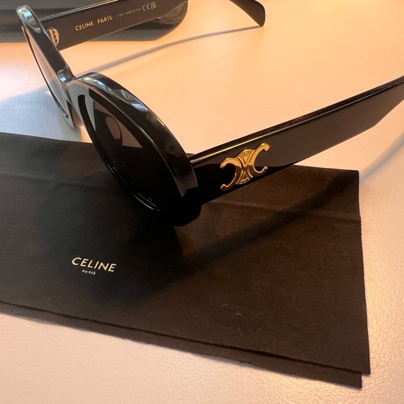 Celine Arc De Triomphe Oval Sunglasses Black - Picture 3 of 7